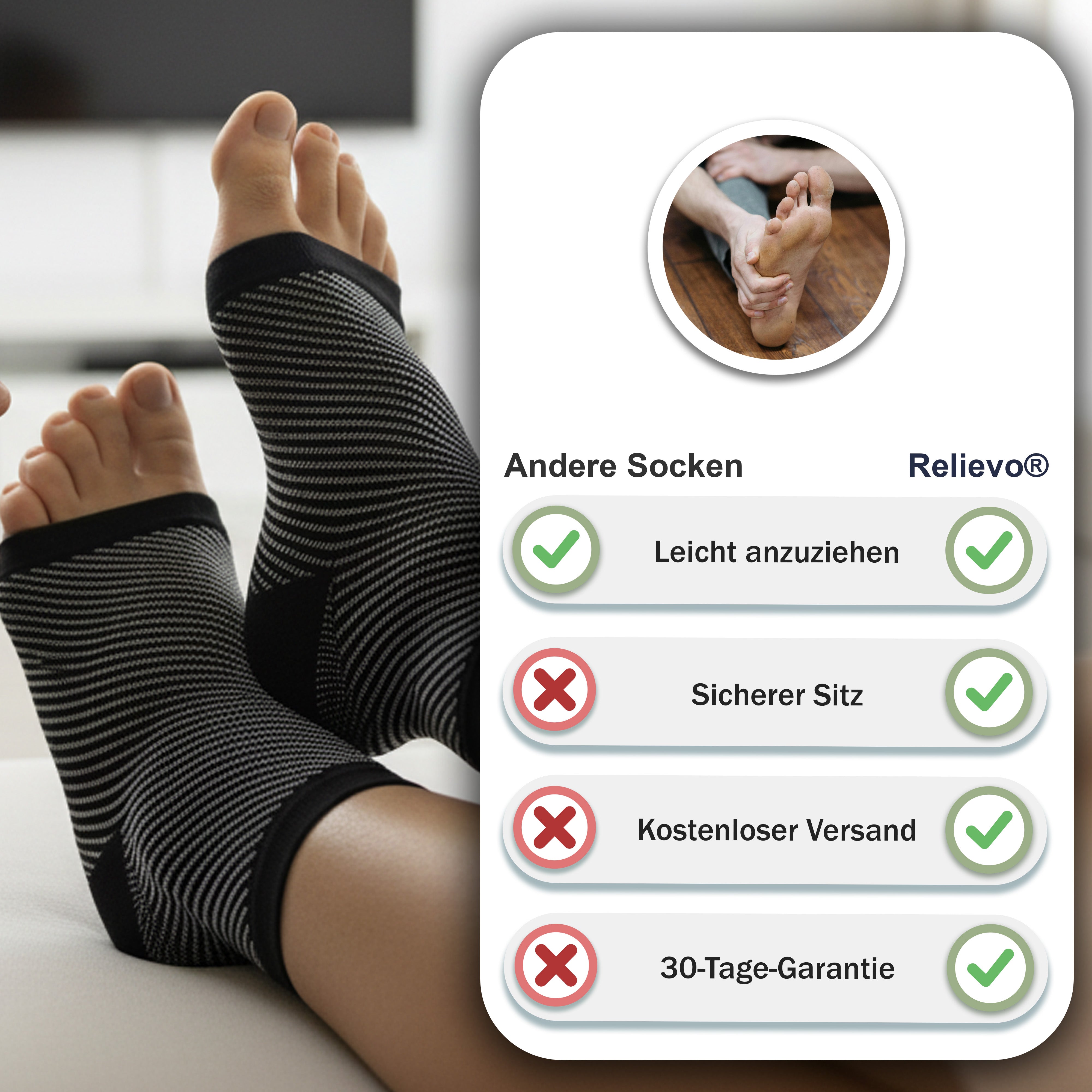 Relievo® Compression Socks | Pain free feet within reach